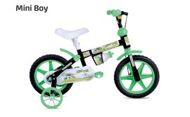 Bicicleta Infantil Aro 12 Houston Mini Boy MB12J com Squeeze e Rodinhas/Preto